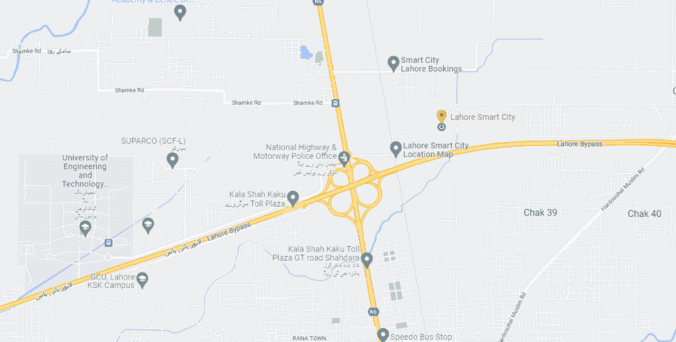 Lahore Smart City Updated Location