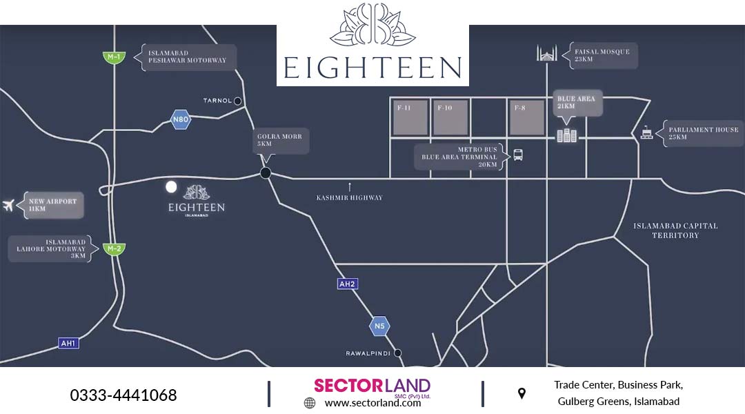 Exact Location Of Eighteen Islamabad